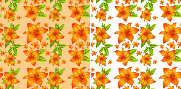 Seamless background with orange flowers