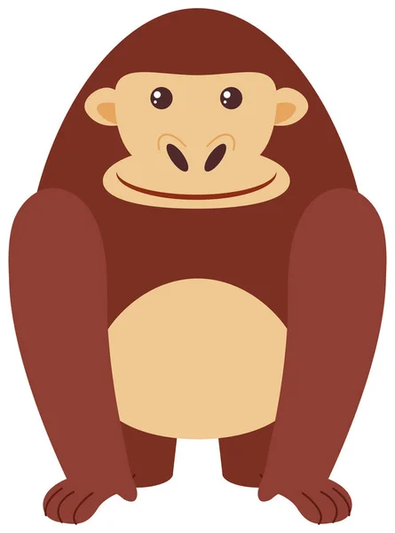 Happy gorilla on white background