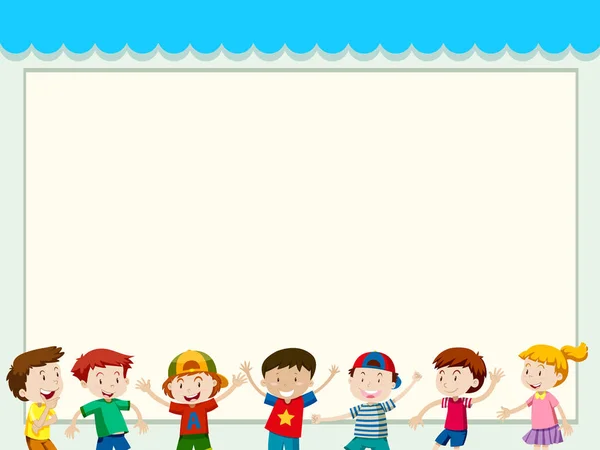 Fond de papier avec des enfants heureux — Image vectorielle