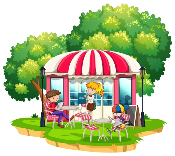 People dining out at the restaurant — Stock Vector