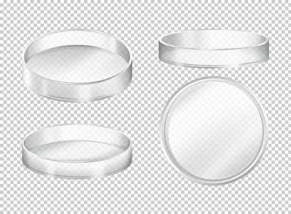 Round transparent plates on transparent background — Stock Vector