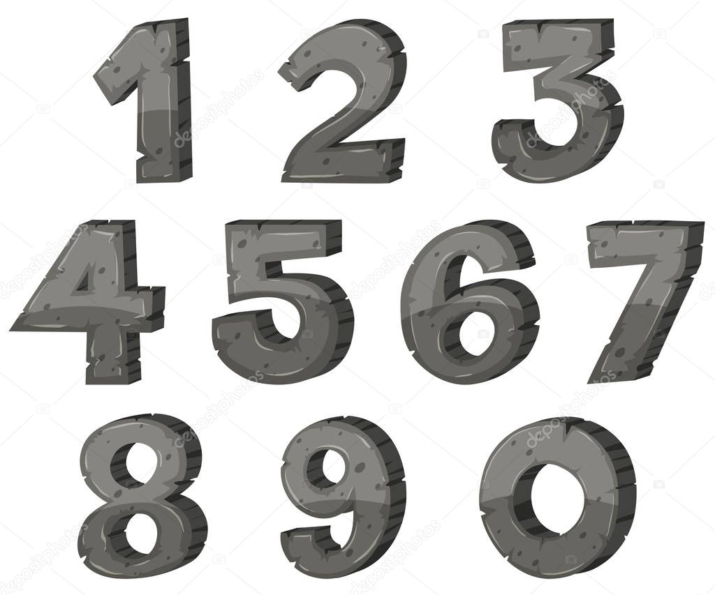 Block letter design for numbers