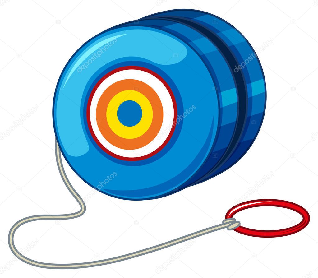 Blue yo-yo with red ring