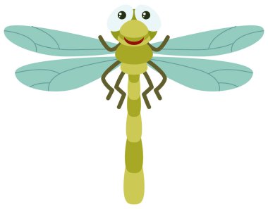 Beyaz zemin üzerine yeşil yusufçuk