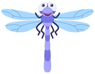 Beyaz zemin üzerine mavi yusufçuk