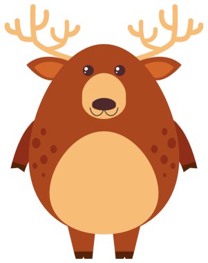 Beyaz arka plan üzerinde kahverengi geyik