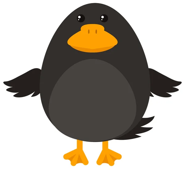 Černý pták na bílém pozadí — Stockový vektor