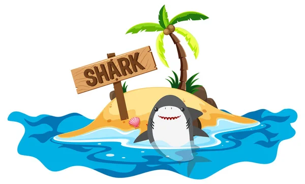 Shark swimming at sea — Stock Vector