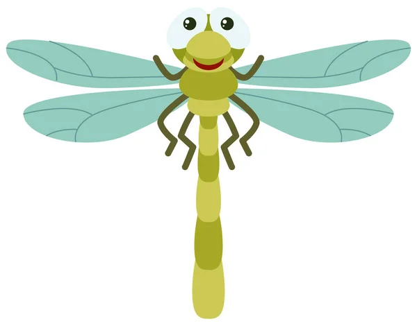 Groene dragonfly op witte achtergrond — Stockvector