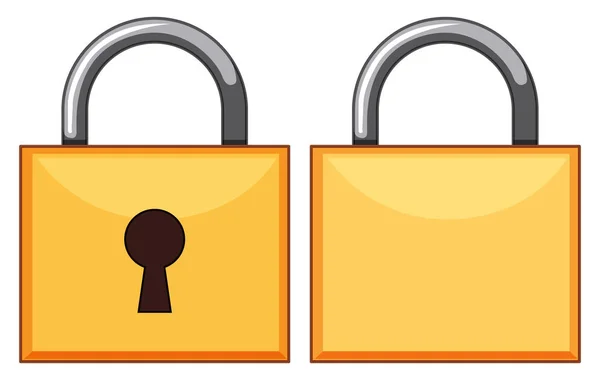 Padlocks front and back — Stock Vector