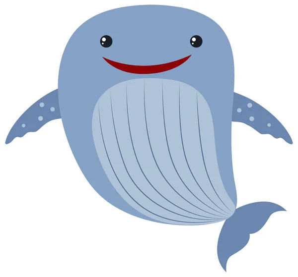 Balena azzurra su sfondo bianco — Vettoriale Stock