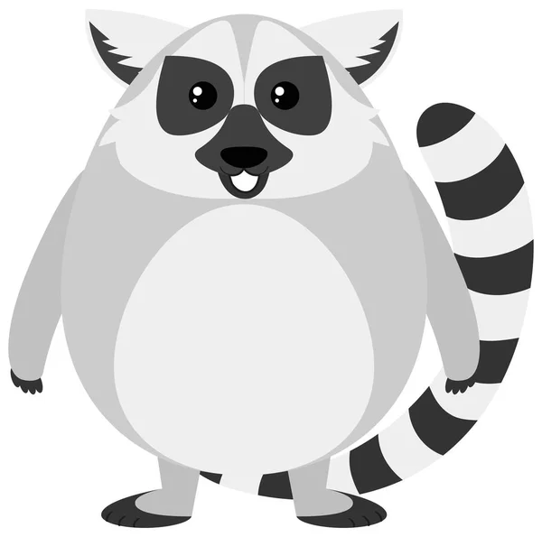 Niedlichen Lemur auf weißem Hintergrund — Stockvektor