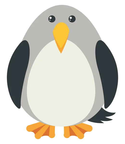 灰色鸟，幸福的脸 — 图库矢量图片