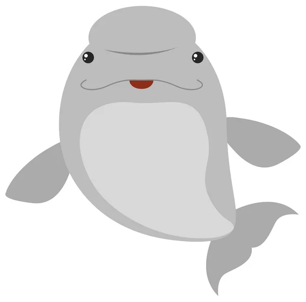 Beluga whale on white background — Stock Vector