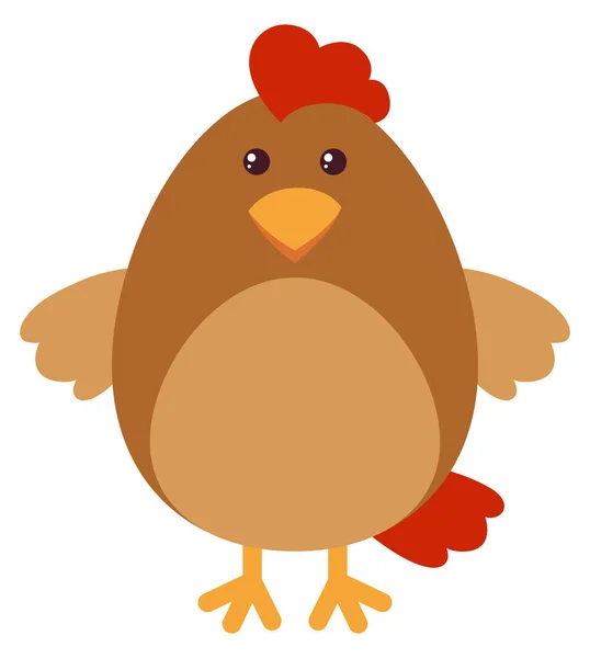 Pollo marrón con cara feliz — Vector de stock