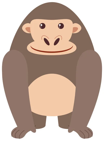 Aranyos gorilla fehér háttér — Stock Vector