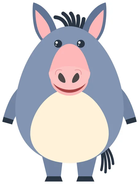 Bonito burro con cara feliz — Vector de stock