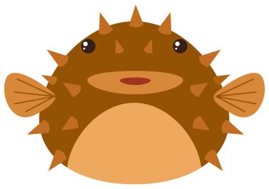 Beyaz arka plan üzerinde şirin pufferfish