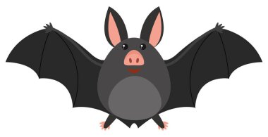 Beyaz arka plan üzerinde mutlu yarasa