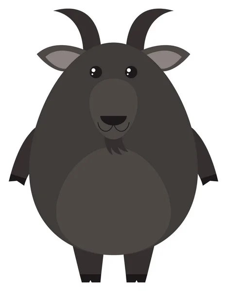 Chèvre noire sur fond blanc — Image vectorielle