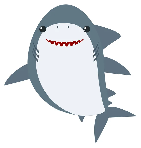 Velký bílý žralok na bílém pozadí — Stockový vektor