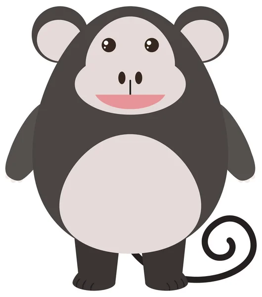 白色背景的可爱猴子 — 图库矢量图片