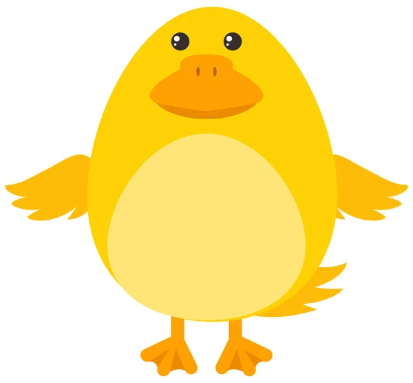 Canard jaune sur fond blanc — Image vectorielle