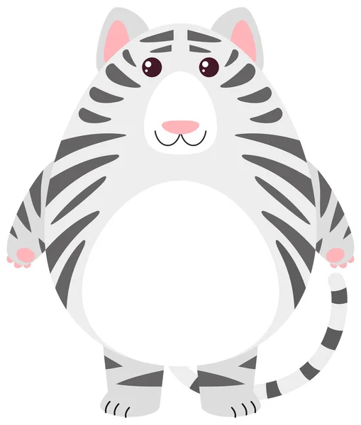 Tigre bianca con corpo rotondo — Vettoriale Stock