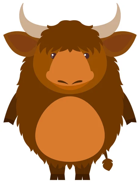 Cute yak on white background — Stock Vector