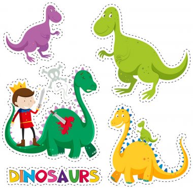 Prens ve ejderhalar için etiket tasarım