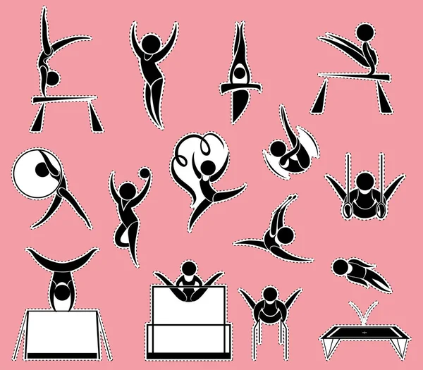 Diseño de pegatina para gimnasia — Archivo Imágenes Vectoriales