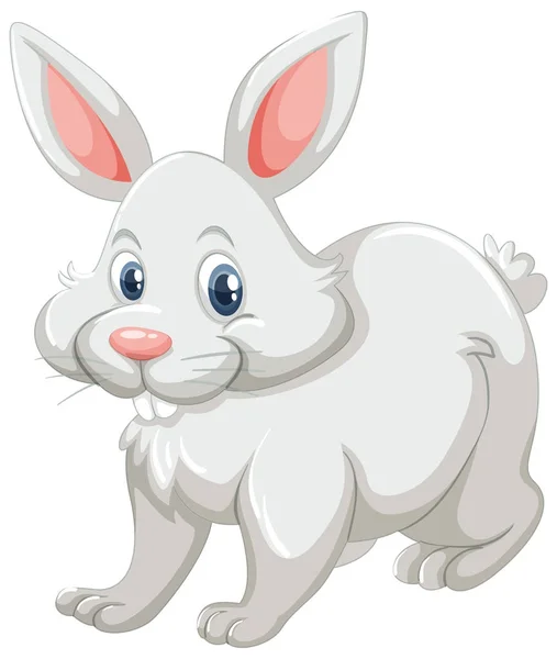 白色皮毛可爱的兔子 — 图库矢量图片