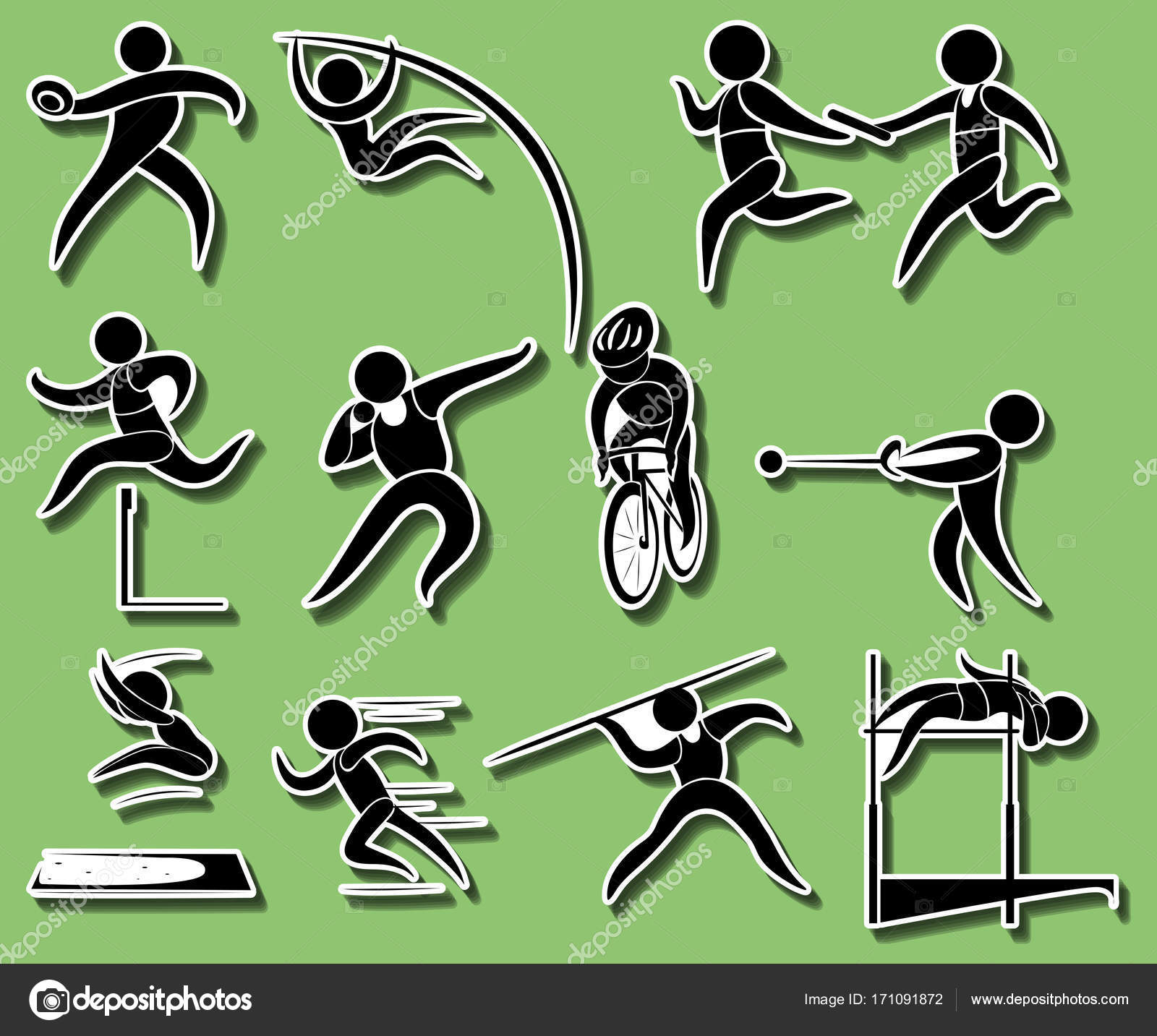 Sport Symbole für verschiedene Arten von Leichtathletik ...