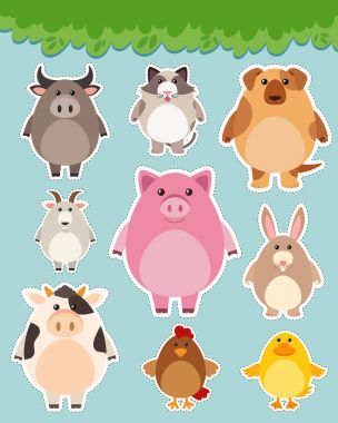 Etiket ile sevimli hayvanlar ayarla