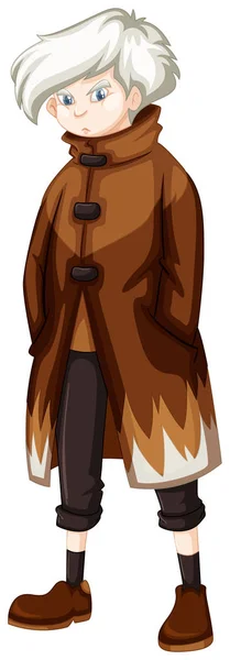 Hombre con abrigo marrón — Vector de stock