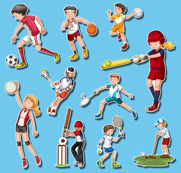 People doing different types of sports — Stock Vector