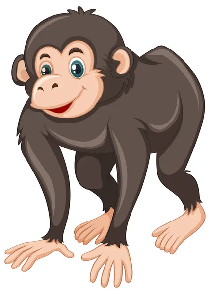 Chimpansee met blij gezicht — Stockvector