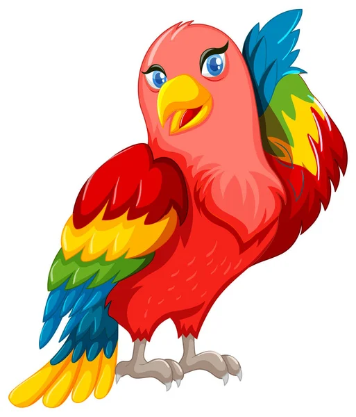 Красивый попугай с разноцветными крыльями — стоковый вектор