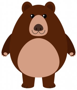 Kuzey Amerika boz ayısı beyaz arka plan üzerinde gülümseyen