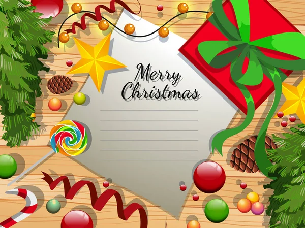 Merry Xmas card met vele versieringen — Stockvector