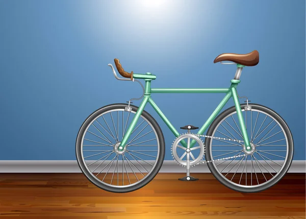 Bicicleta de época en la habitación — Vector de stock