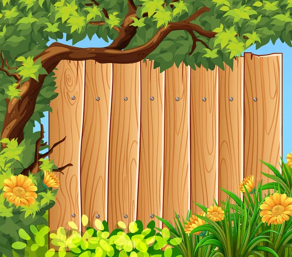 Dřevo v zahradě — Stockový vektor