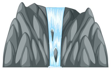 Gri kaya iniyor şelale