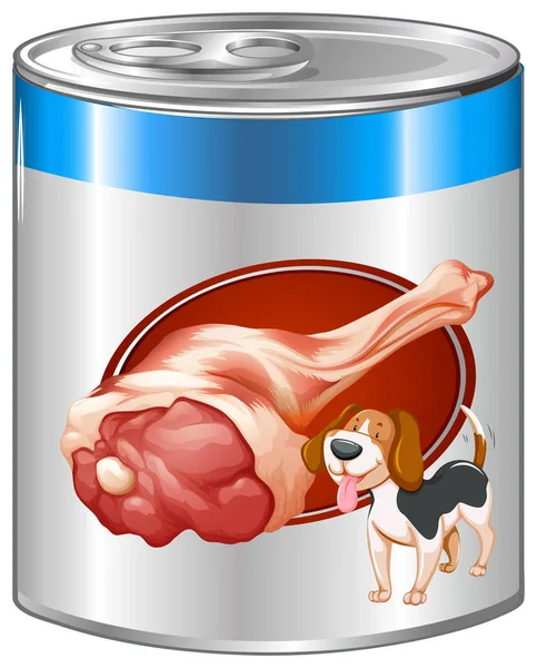 Makanan anjing dalam kaleng aluminium - Stok Vektor