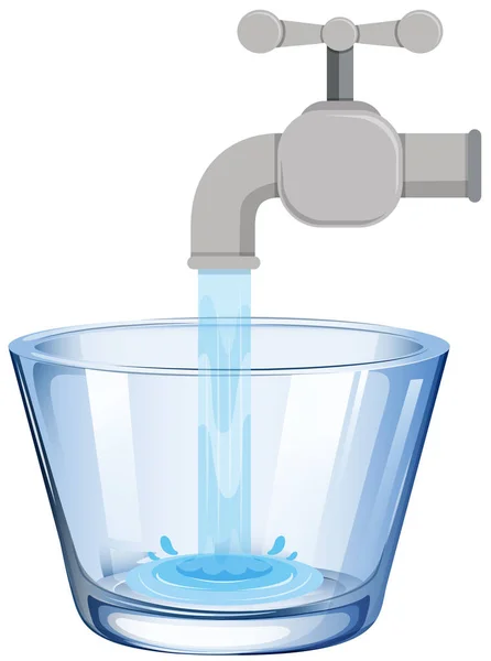 Tap water in the glass — Stock Vector