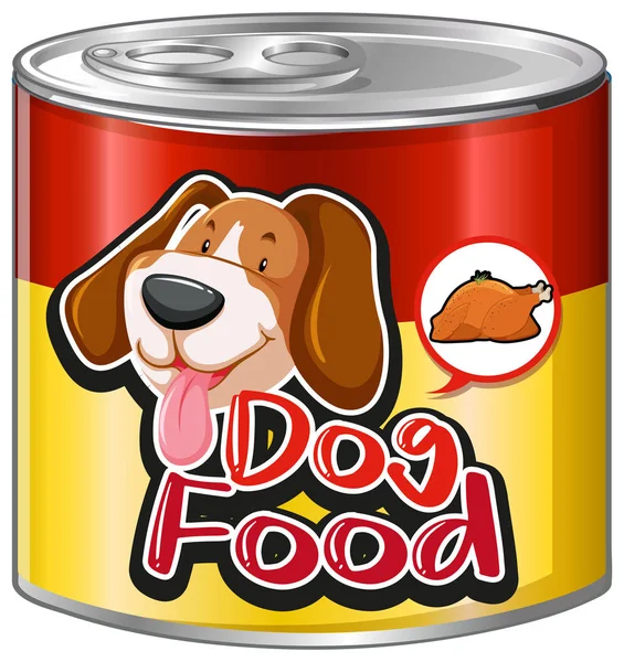 Dog food in aluminum can — Stock Vector
