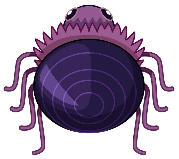 Araignée violette sur fond blanc — Image vectorielle