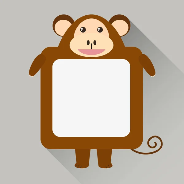 带有猴子字符的注释模板 — 图库矢量图片