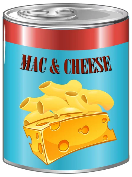 Мак і сир в алюмінієвій банці — стоковий вектор
