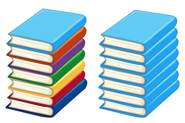 Zwei Stapel dicke Bücher — Stockvektor